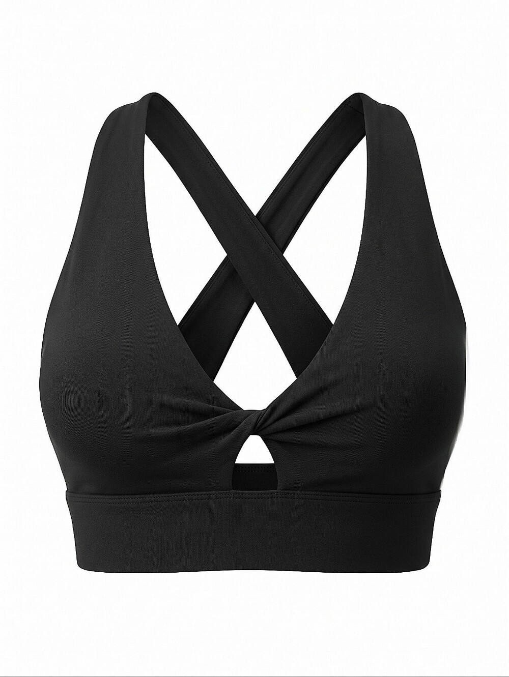 NWT! Fabletics Black Twist Front Crisscross Sports Bra